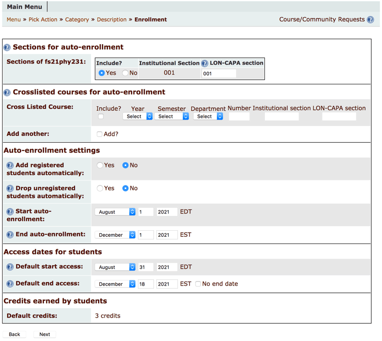 Specify access dates