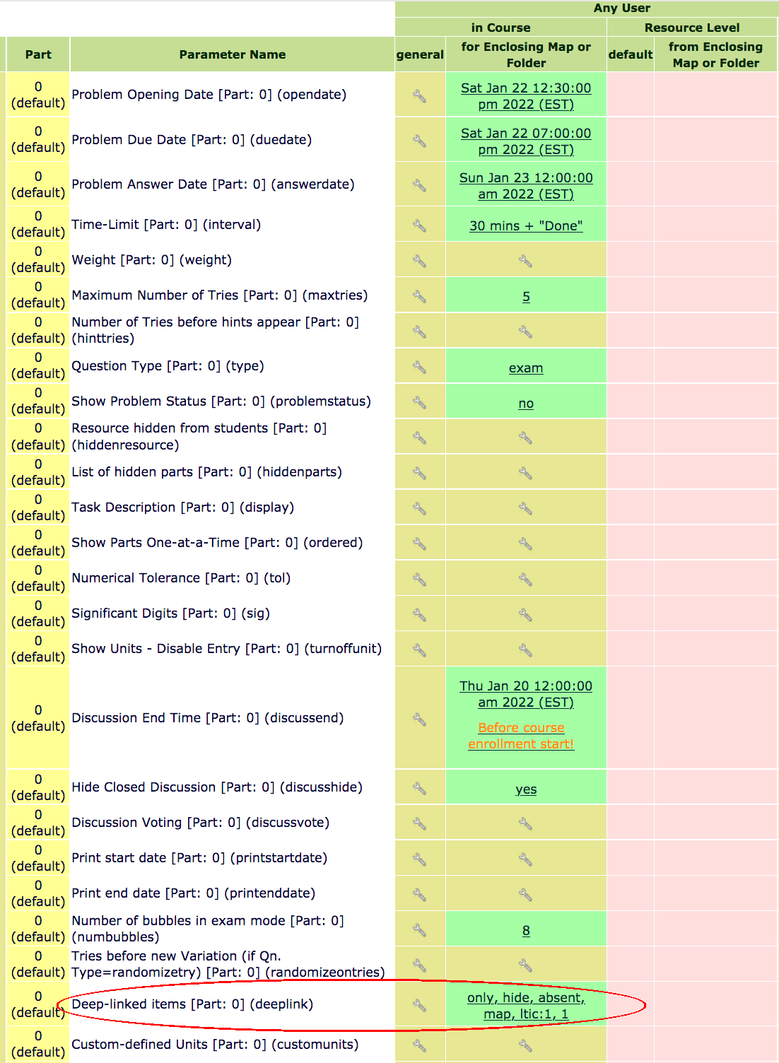 Parameter Manager Table View Screenshot